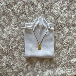 White Cropped Mock Neck Tank XXS/XS